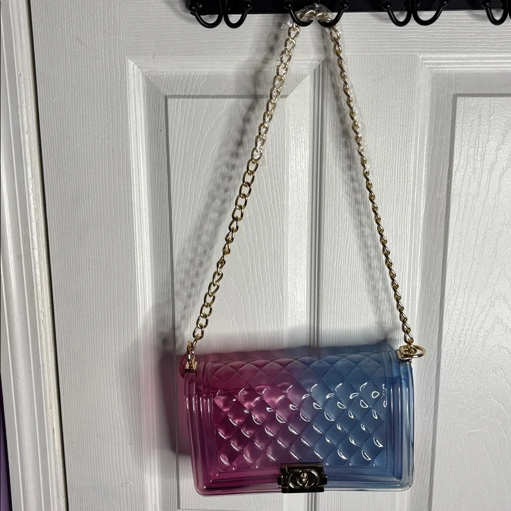 Gradient Pink and Blue Chain Bag